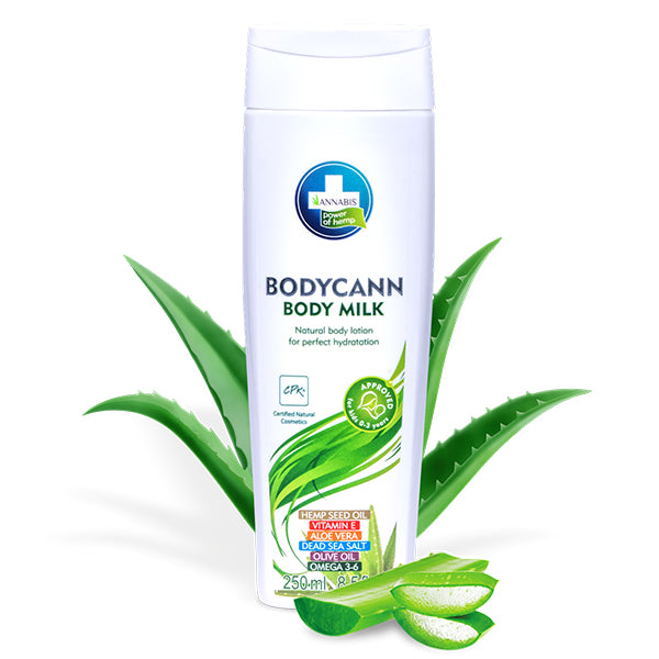 BODYCANN BODY MILK · Leche hidratante corporal de cáñamo natural y vegana - CBD sender