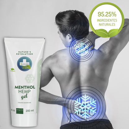 MENTHOL HEMP GEL efecto frío · Gel de cáñamo natural y vegano para alivio y masaje